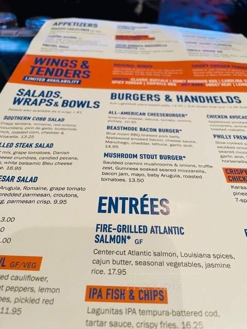 Dave & Buster's - Frisco, TX menu_pic