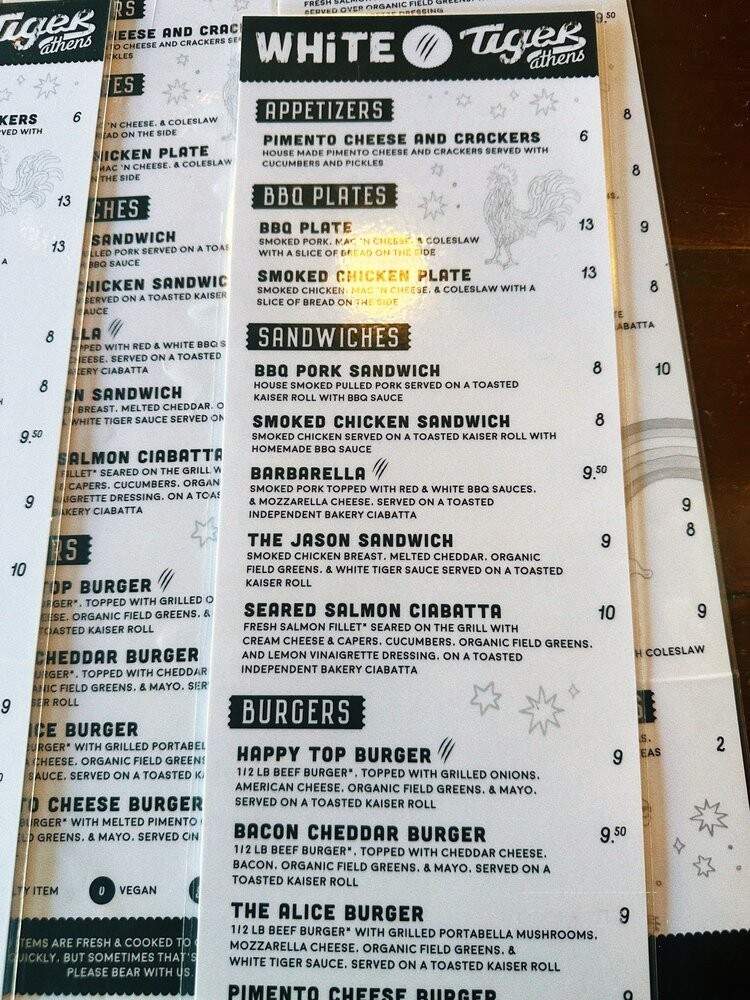 White Tiger Gourmet - Athens, GA menu_pic