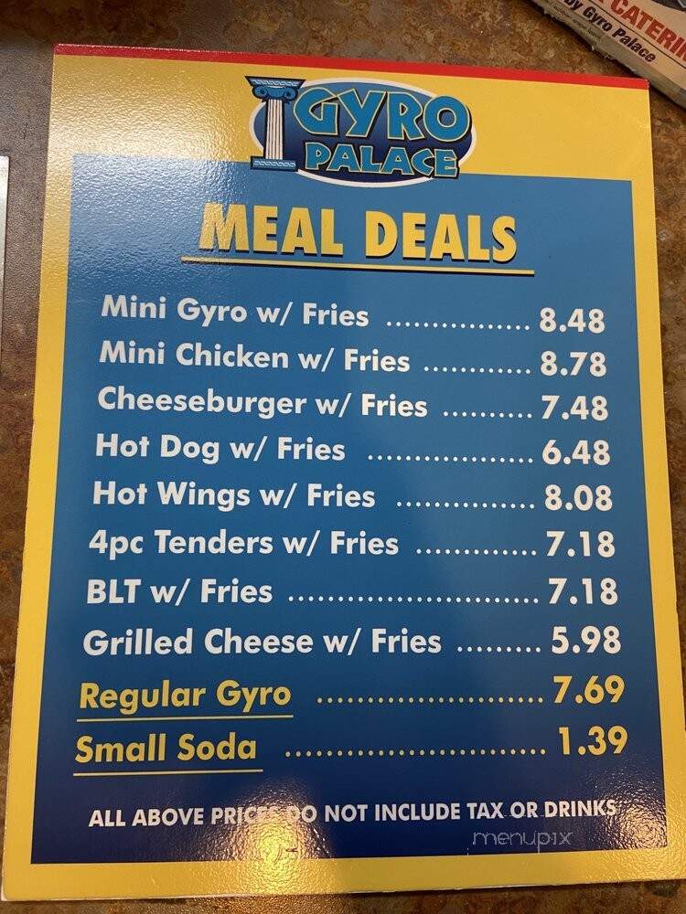 Gyro Palace - Milwaukee, WI menu_pic