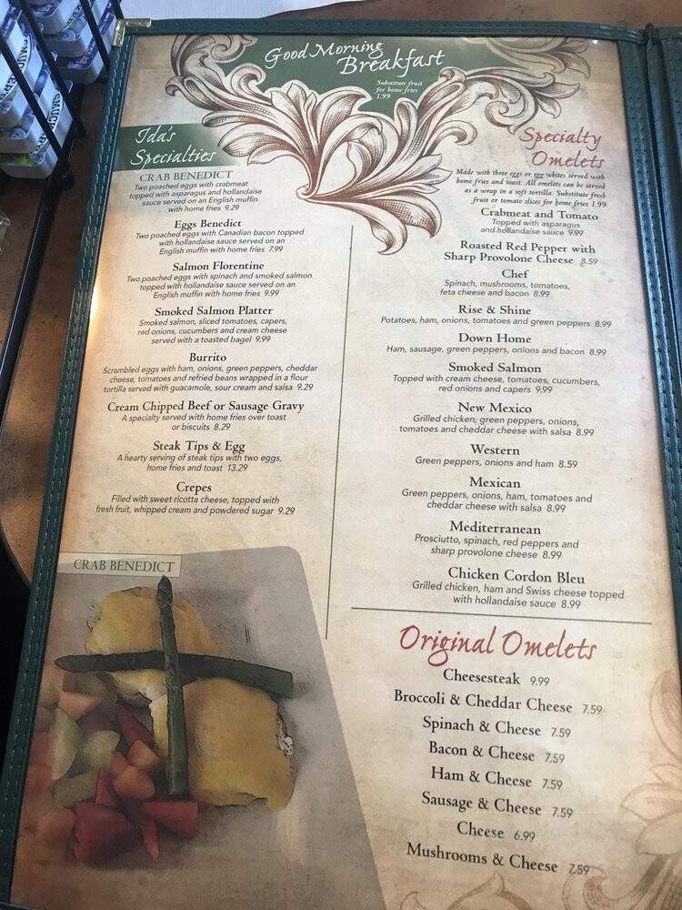 Ida's Cafe - Lancaster, PA menu_pic