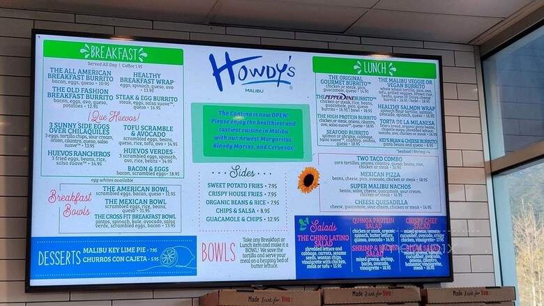 Howdy's Rancho Cafe - Malibu, CA menu_pic