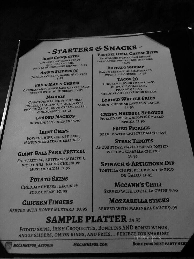McCann's - Astoria, NY menu_pic