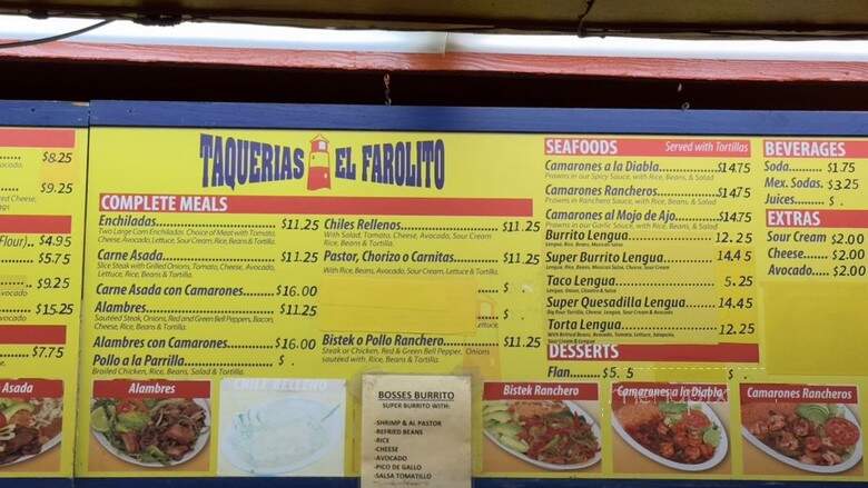 El Farolito Bar - San Francisco, CA menu_pic