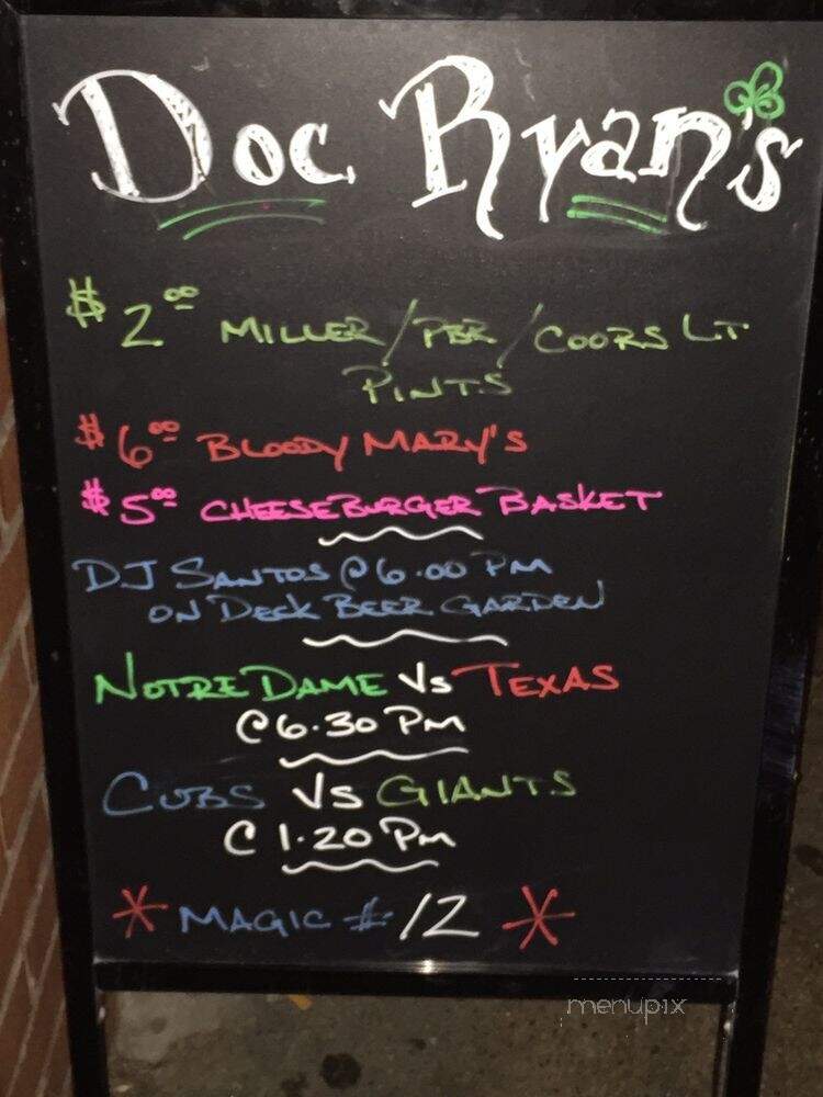 DOC Ryan's - Forest Park, IL menu_pic
