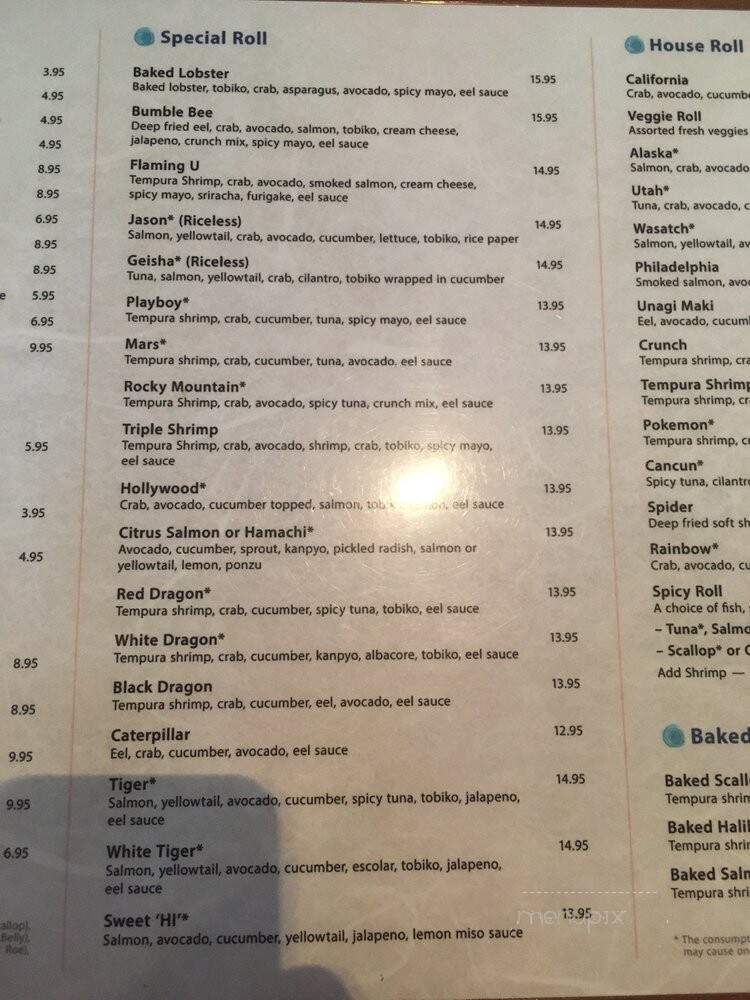 Hi Sushi - Salt Lake City, UT menu_pic