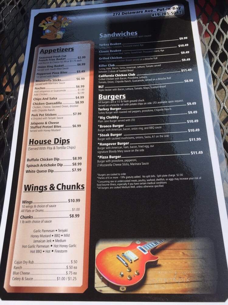 Mr Ed's Bar & Grill - Put-in-Bay, OH menu_pic