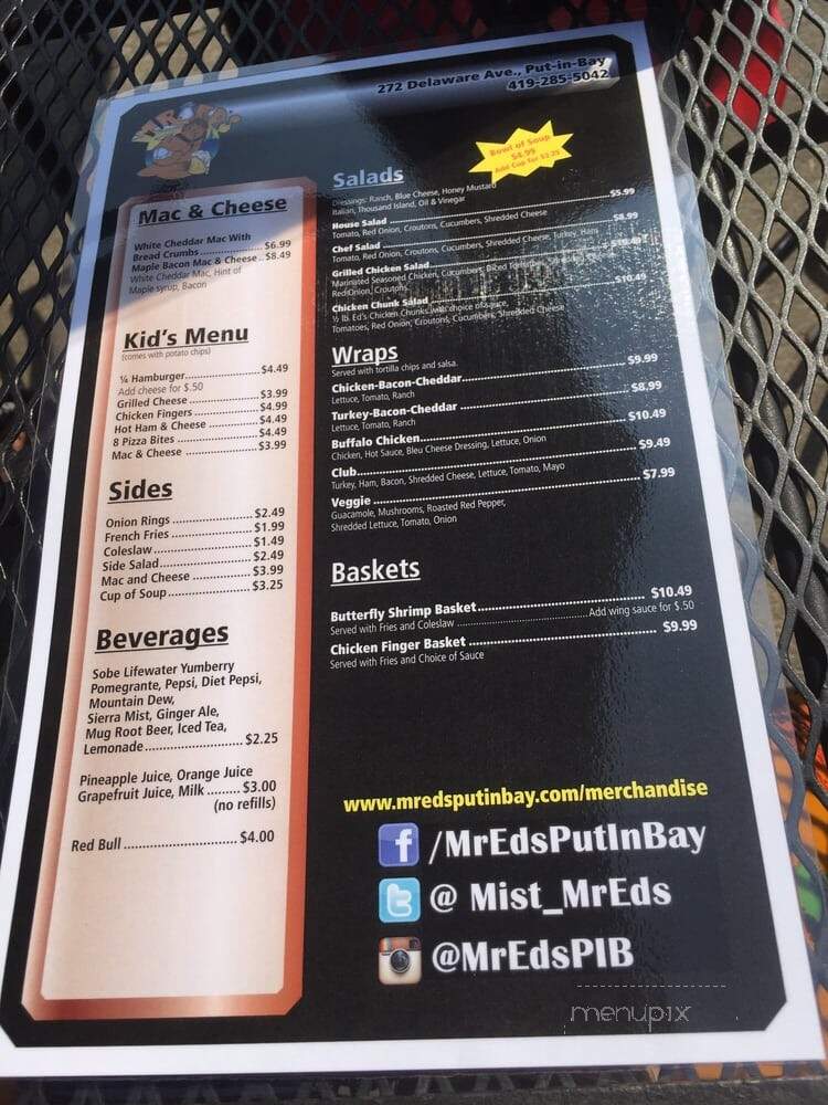 Mr Ed's Bar & Grill - Put-in-Bay, OH menu_pic
