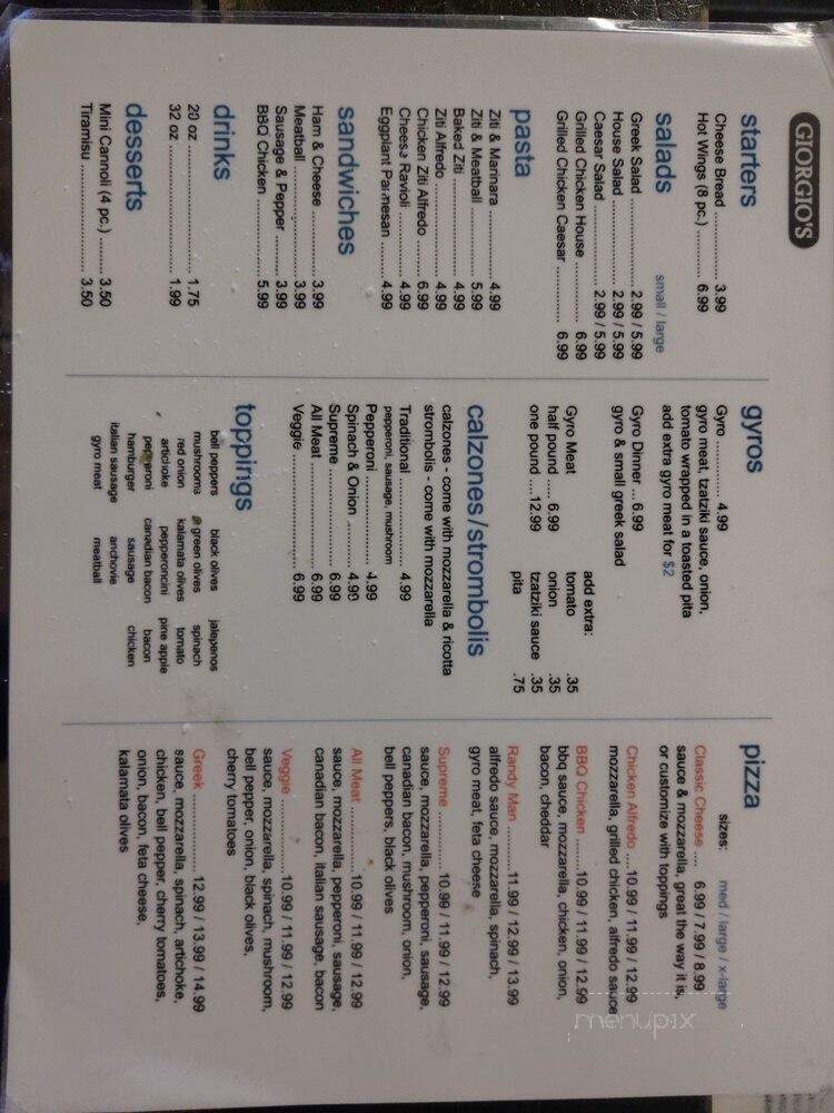 Giorgio's Pizzeria & More www.giorgiospizzeriainc.com re - Shawnee, OK menu_pic