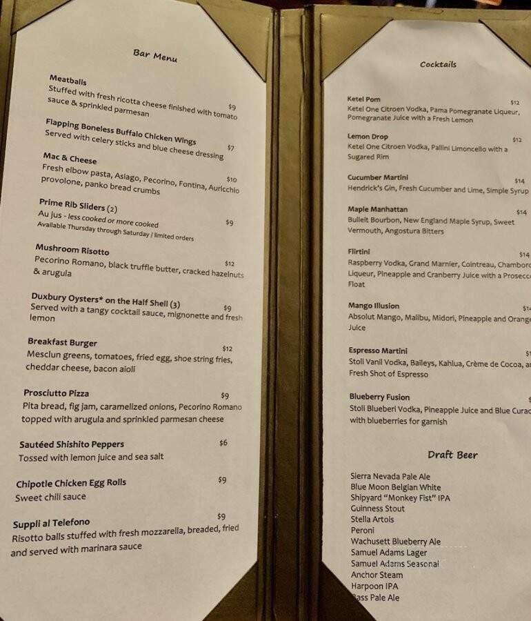 Sofia Italian Steakhouse - West Roxbury, MA menu_pic