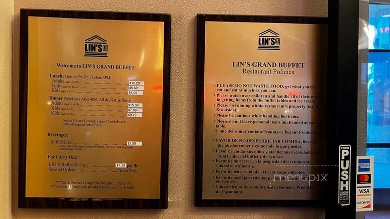 Lin's Grand Buffet - Phoenix, AZ menu_pic