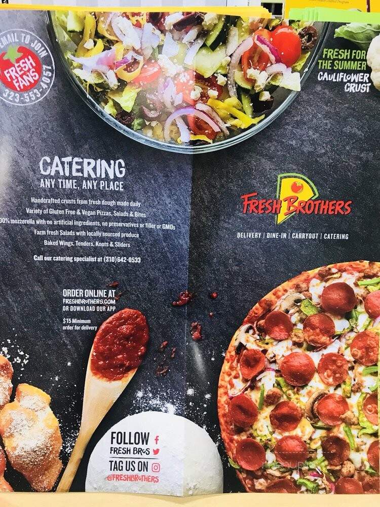Fresh Brothers - Manhattan Beach, CA menu_pic
