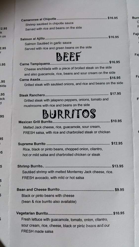 Li'l Caboose Mexican Restaurants - East Northport, NY menu_pic