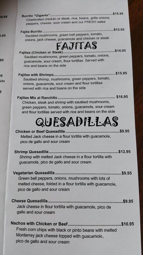 Li'l Caboose Mexican Restaurants - East Northport, NY menu_pic
