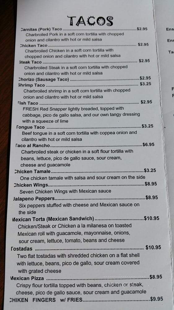 Li'l Caboose Mexican Restaurants - East Northport, NY menu_pic