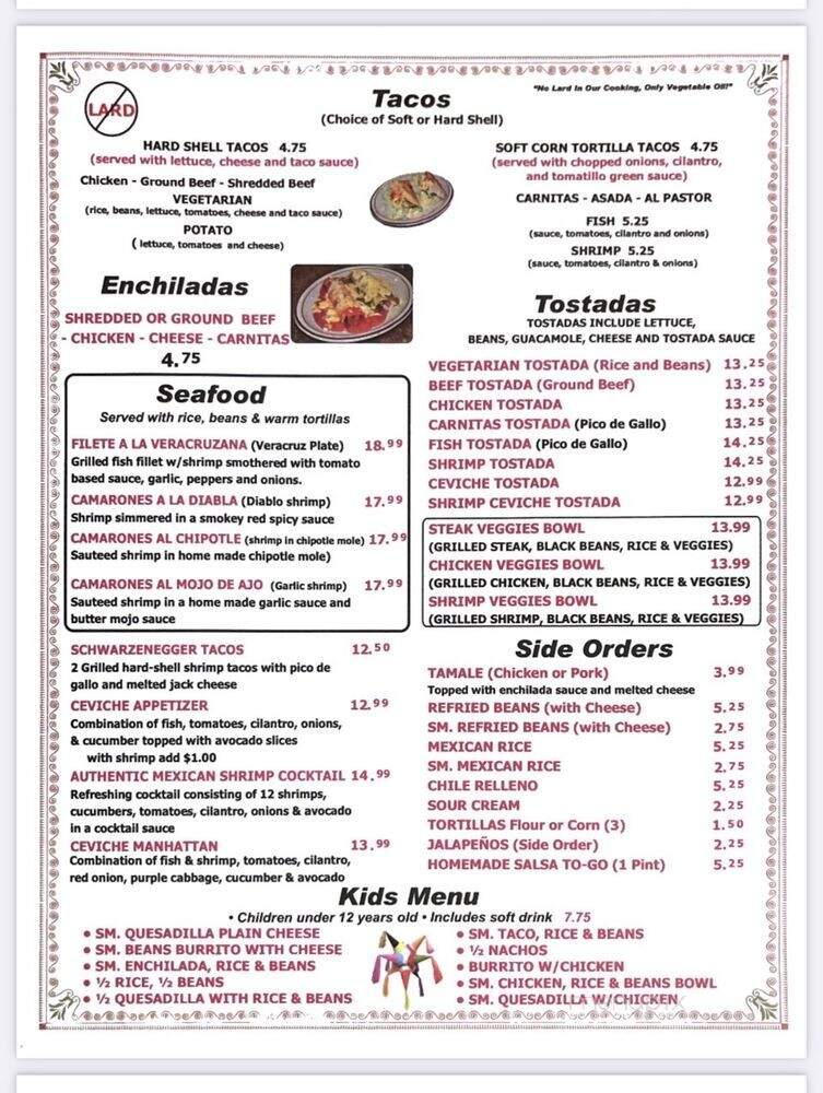 El Sombrero - Manhattan Beach, CA menu_pic