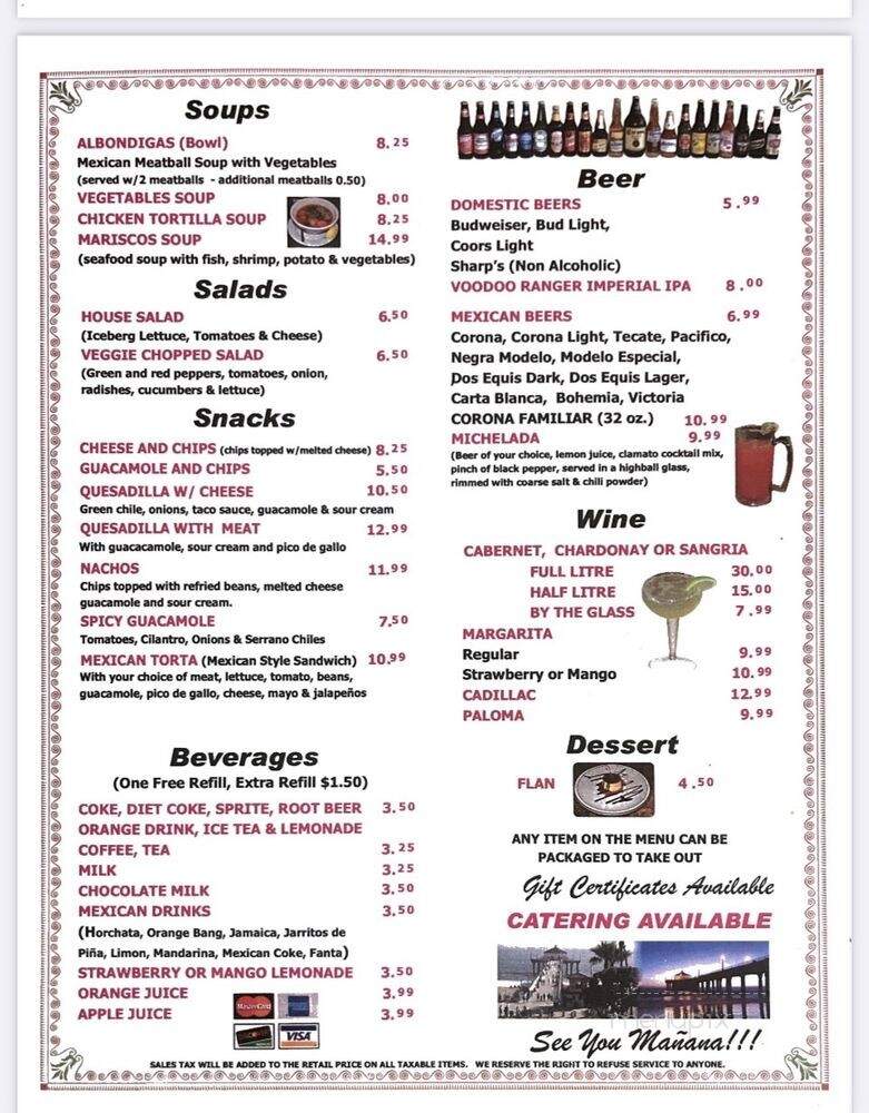 El Sombrero - Manhattan Beach, CA menu_pic