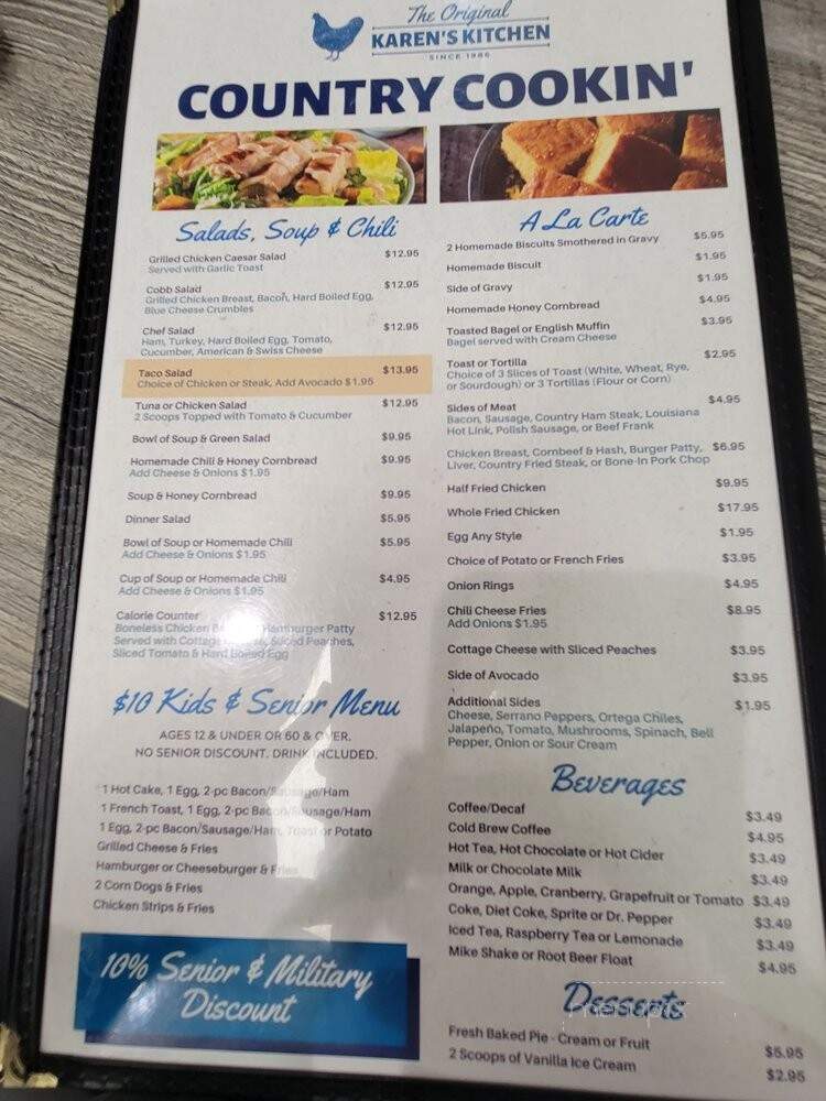 Karen's Kitchen - Palmdale, CA menu_pic
