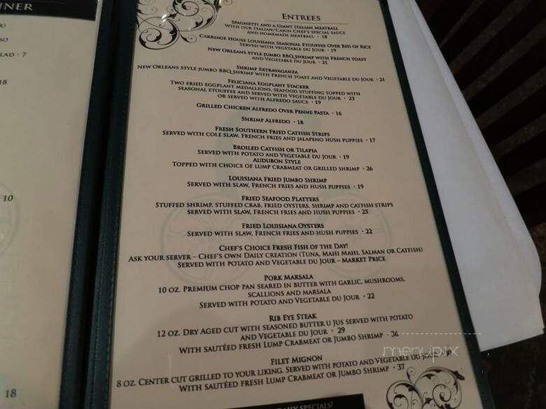 Carraige House Att Myrtles Plantation - Saint Francisville, LA menu_pic