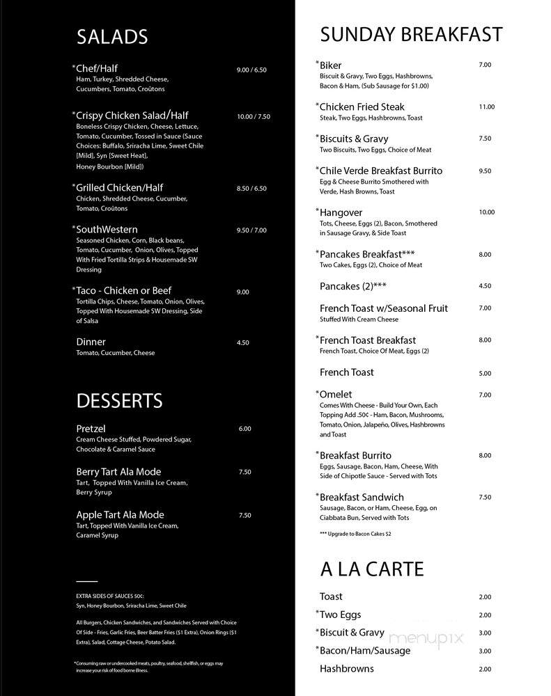Barbary Coast - Salt Lake City, UT menu_pic