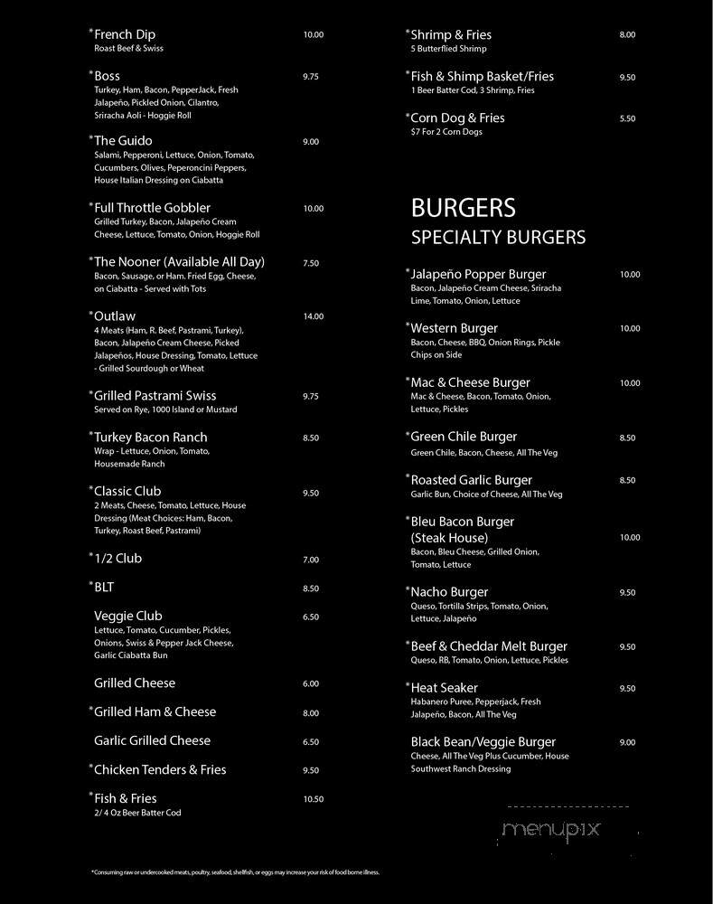 Barbary Coast - Salt Lake City, UT menu_pic