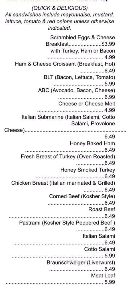 Cheers Deli & Liquor - San Diego, CA menu_pic