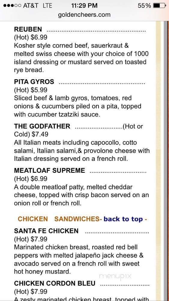 Cheers Deli & Liquor - San Diego, CA menu_pic