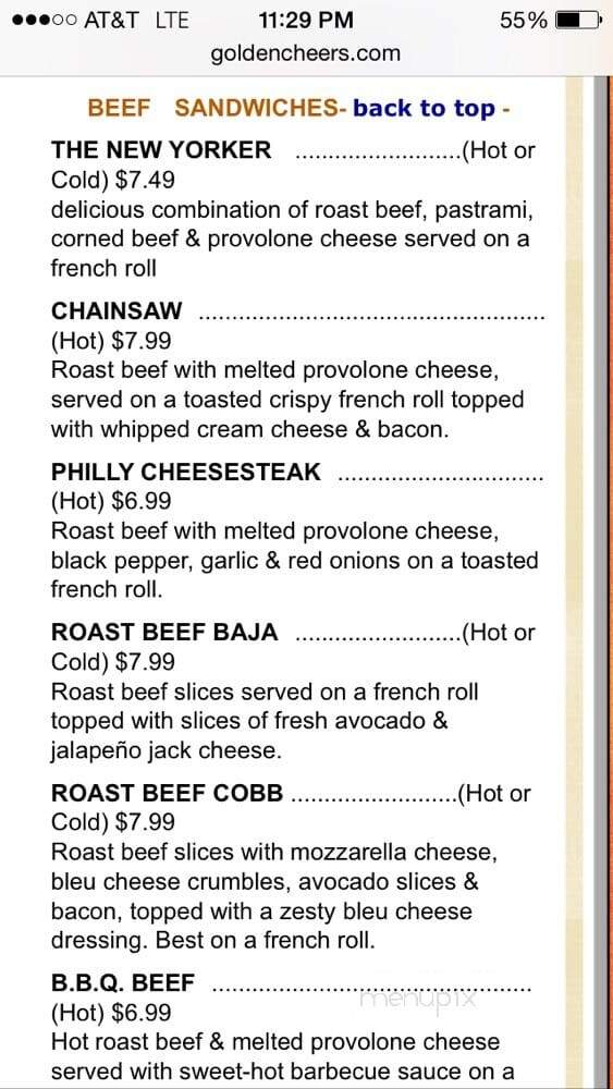 Cheers Deli & Liquor - San Diego, CA menu_pic