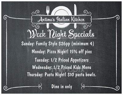 Antimo's Italian Kitchen - Hopewell, NJ menu_pic