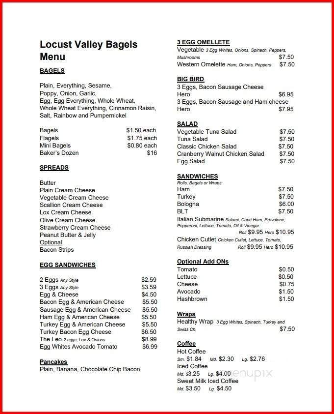 Locust Valley Bagelry - Locust Valley, NY menu_pic