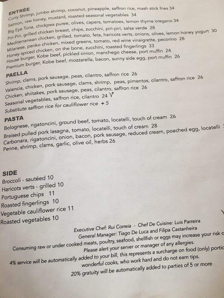 Douro Restaurant and Bar - Greenwich, CT menu_pic