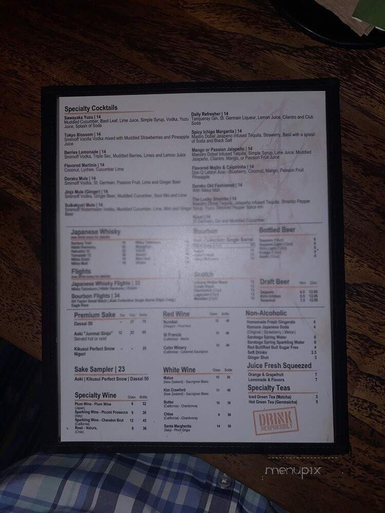 Doraku - Miami Beach, FL menu_pic