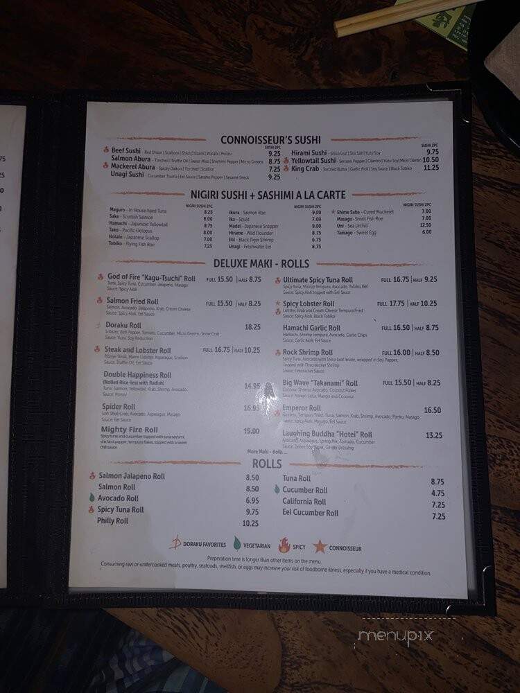 Doraku - Miami Beach, FL menu_pic
