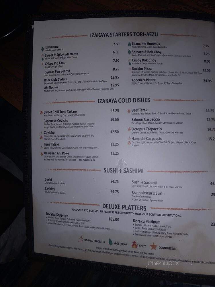 Doraku - Miami Beach, FL menu_pic