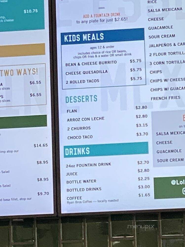 Lolita's - Chula Vista, CA menu_pic