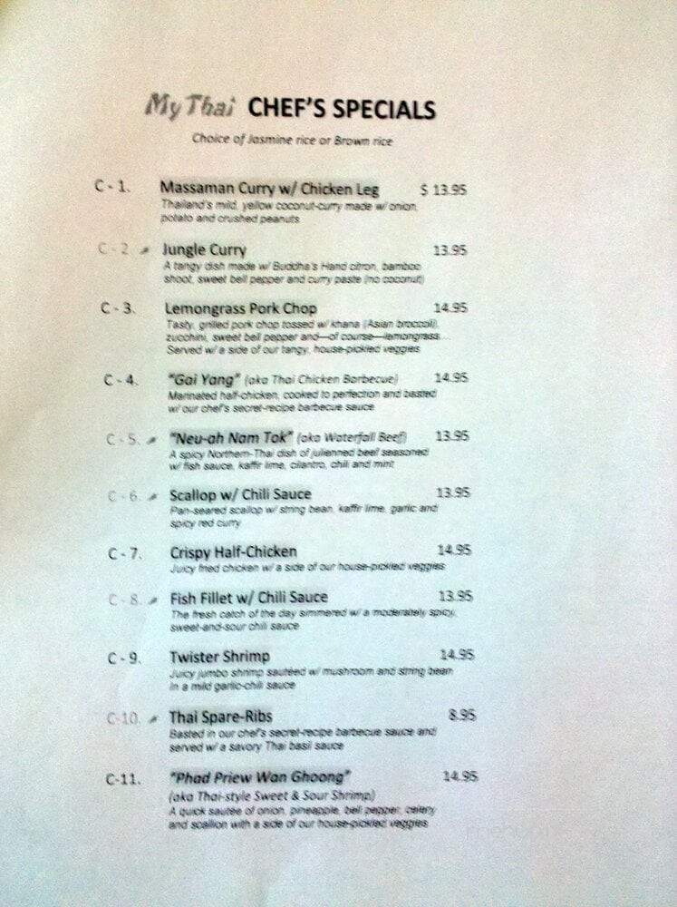 My Thai - State College, PA menu_pic