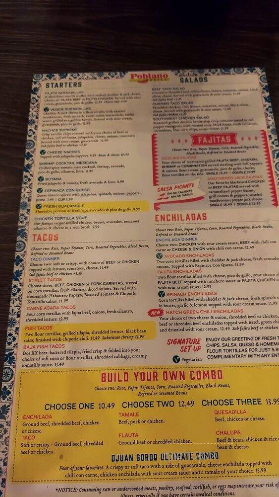 Poblano Grill - Oklahoma City, OK menu_pic