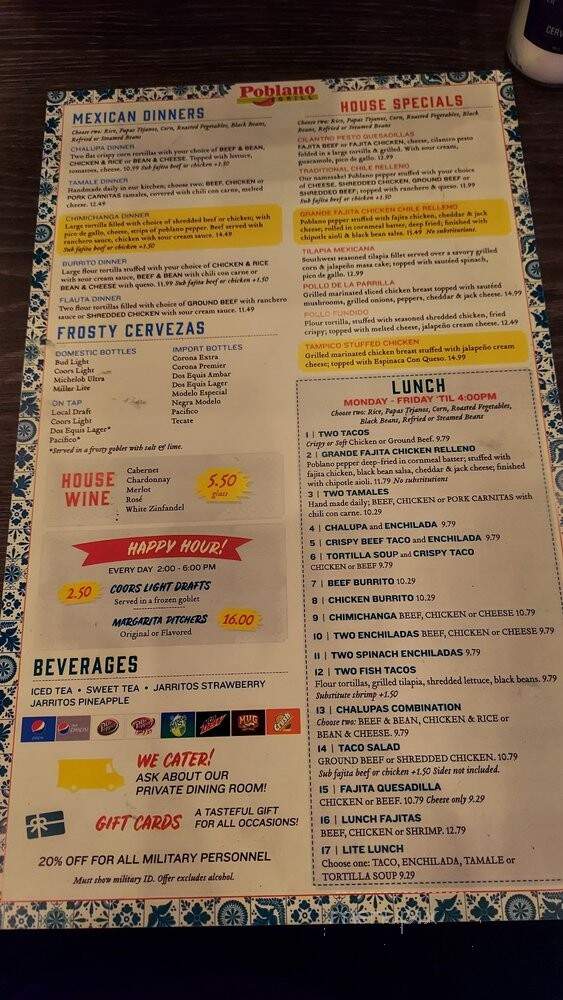 Poblano Grill - Oklahoma City, OK menu_pic