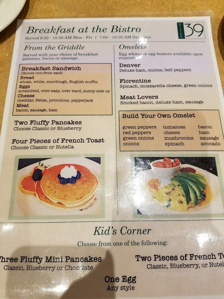 Bistro 39 - San Diego, CA menu_pic