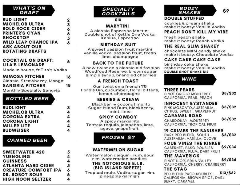 Off Campus Bar & Grill - Carrollton, GA menu_pic