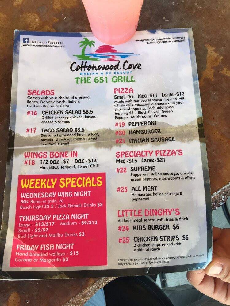 Cottonwood Marina Restaurant - Blair, NE menu_pic