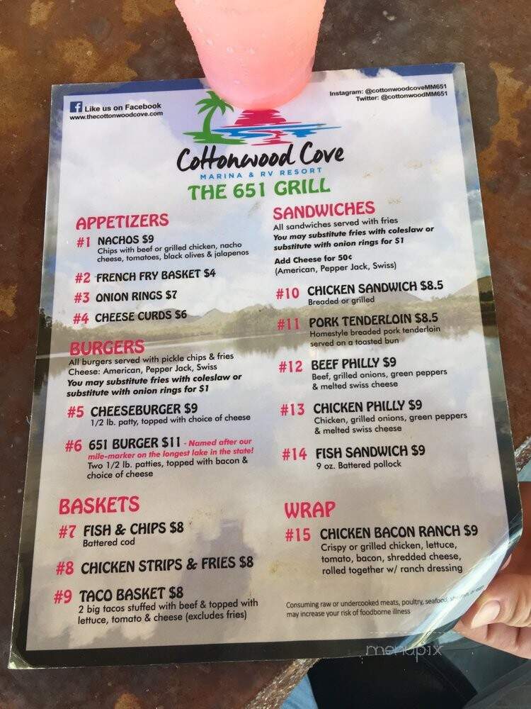 Cottonwood Marina Restaurant - Blair, NE menu_pic