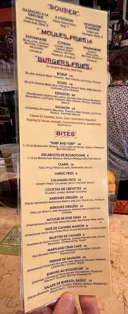 Cafe Soleil - New York, NY menu_pic