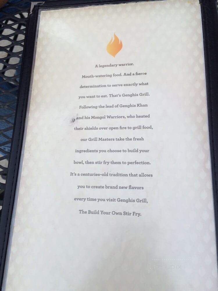 Genghis Grill - Sparks, NV menu_pic