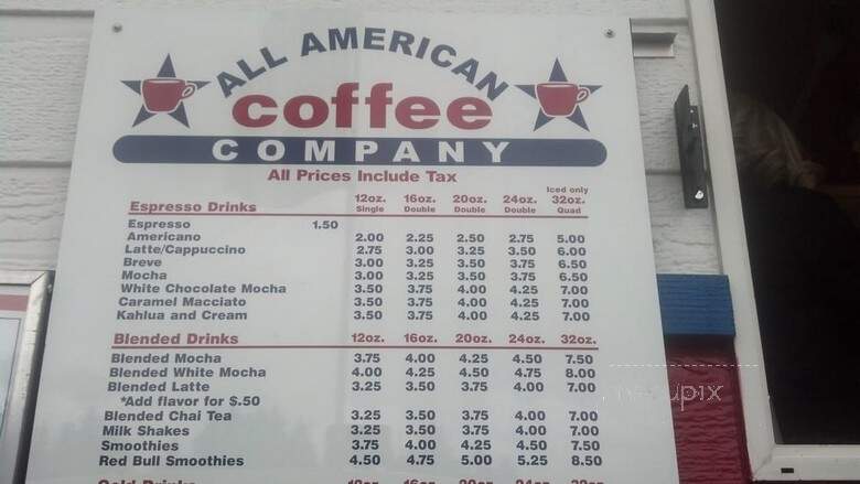 All American Coffee Company - Olympia, WA menu_pic