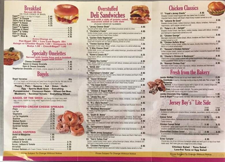 Jersey Boy Bagels - Morristown, NJ menu_pic