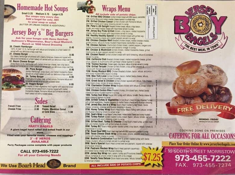 Jersey Boy Bagels - Morristown, NJ menu_pic