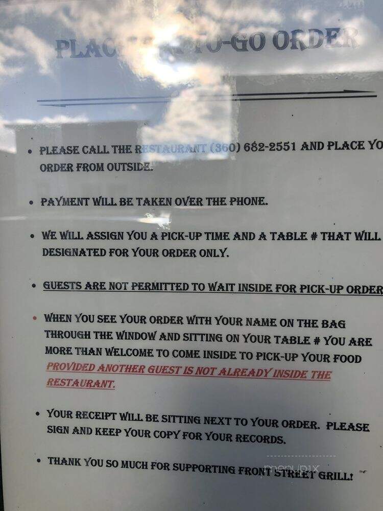 Fromt Street Grill - Coupeville, WA menu_pic