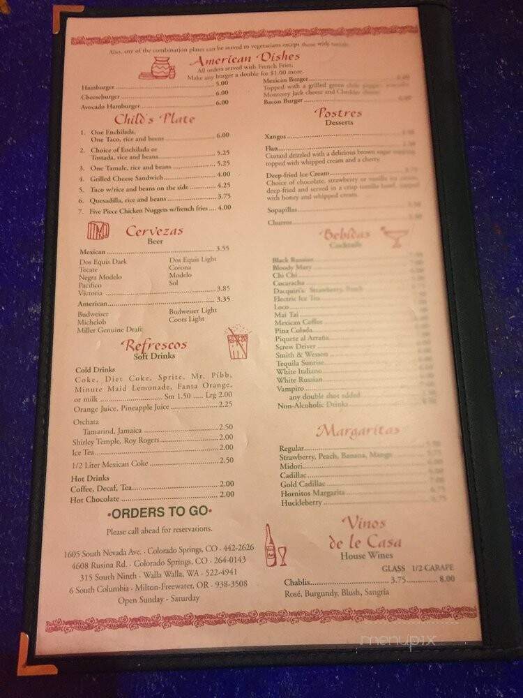 Arceo's Mexican Restaurant - Colorado Springs, CO menu_pic