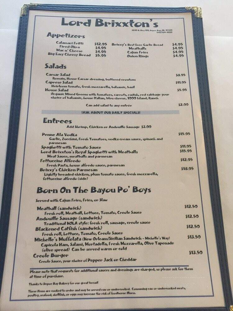 Tea & Tomes - Depoe Bay, OR menu_pic