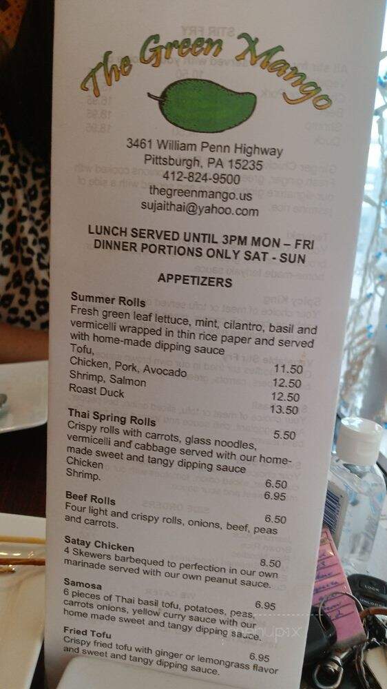 Green Mango - Pittsburgh, PA menu_pic